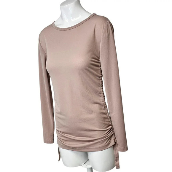 Aritzia Babaton Dennen Ruched Side Cinch Long Sleeve Shirt Size XS - Picture 3 of 8